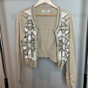 AllSaints Hand Embellished Cropped Cardigan